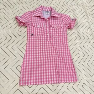 Prodoh Pink Gingham Fishing Shirt Dress